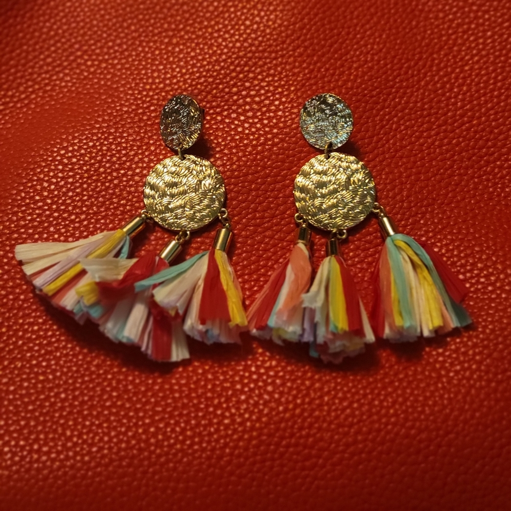 Gold tassel earrings
